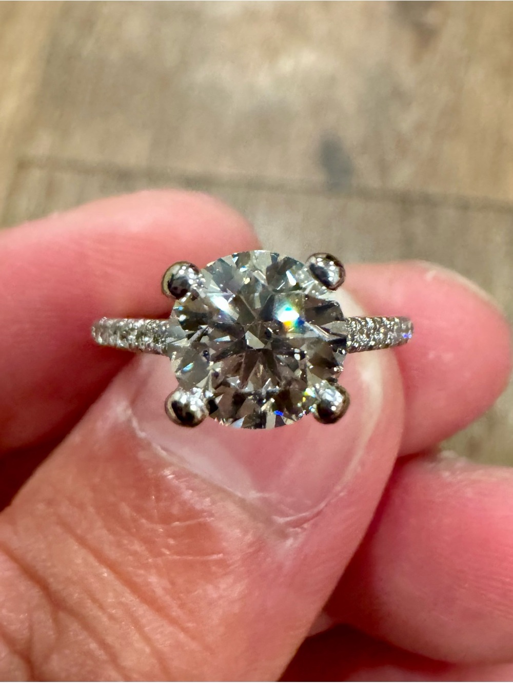 VERRAGIO 18K White Gold Lab Grown Diamond Engagement Ring